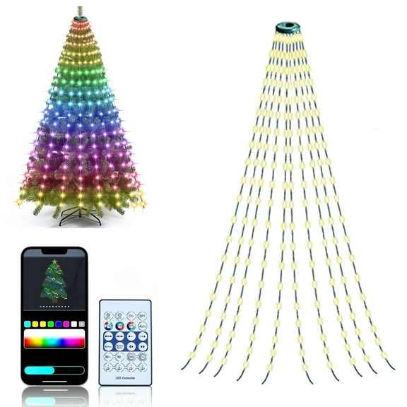2WIN2BUY 10 Strings 200 LED Christmas Tree Lights with Smart App/Remote Control and Timer & Memory Function Waterproof Fairy String Lights for Xmas Decoration
