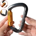 thumbnail image 1 of 2WIN2BUY 2 Packs Auto Locking Carabiner,30KN Heavy Duty Large Clip Climbing Carabiner,Aluminum Twist Lock Carabiners for Rock Climbing,Camping,Rescue (CE Rated,D Shape), 1 of 10