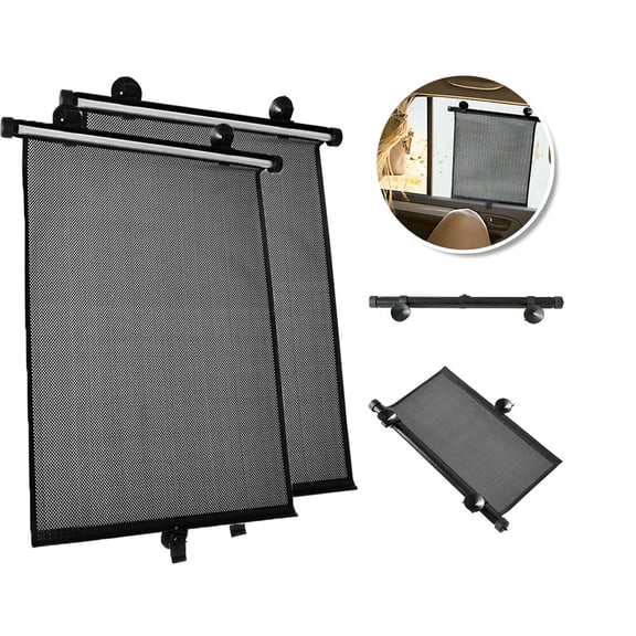 2WIN2BUY 2PCS Car Side Window Sun Shade for Baby,18"16" Retractable Roller Car Shades for Side Window with Suction Cups, Blocks Heat and UV Rays Glare Protection