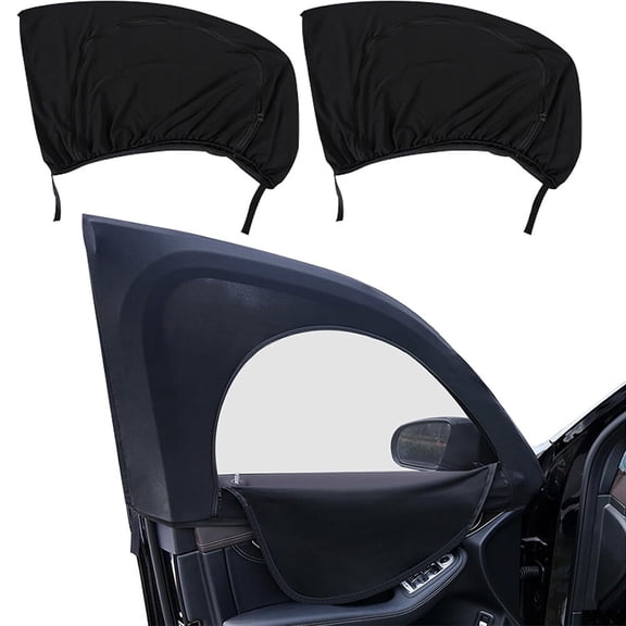 2WIN2BUY 2Pcs Car Window Shades with Zipper,Breathable Mesh Car Side Window Sun Shade,UV Protection Car Front Window Cover for Baby Family Privacy Fits Most Vehicles