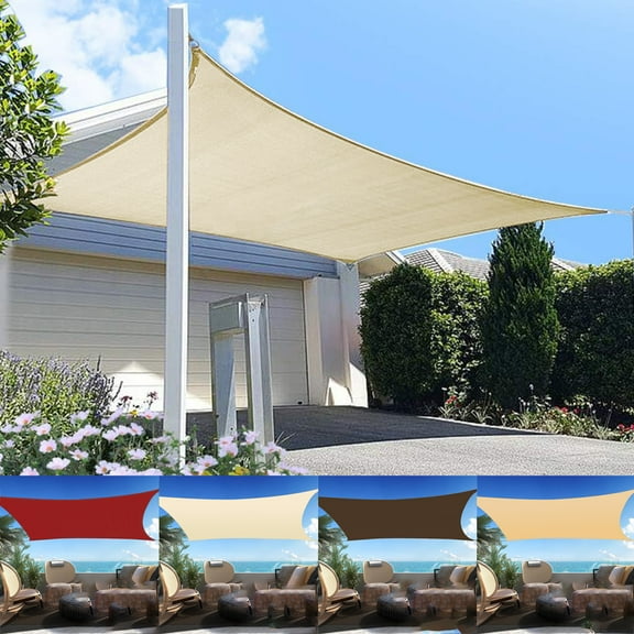 2WIN2BUY 8x12ft Sun Shade Sail for Patio,420D Heavy Duty Rectangular Outdoor Sunshades,98% UV Block Waterproof Canopy for Garden Yard,Off-white