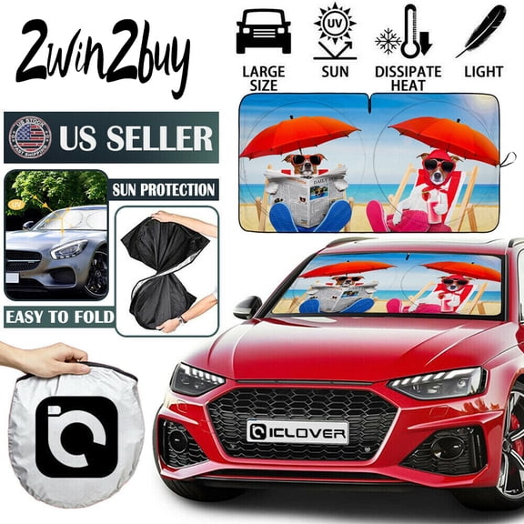 2WIN2BUY Car Front Window Sunshade, Sun Cover for Most Car SUV Truck,Foldable Windshield Sun Shade, Blocks UV Rays,Keep Your Vehicle Cool