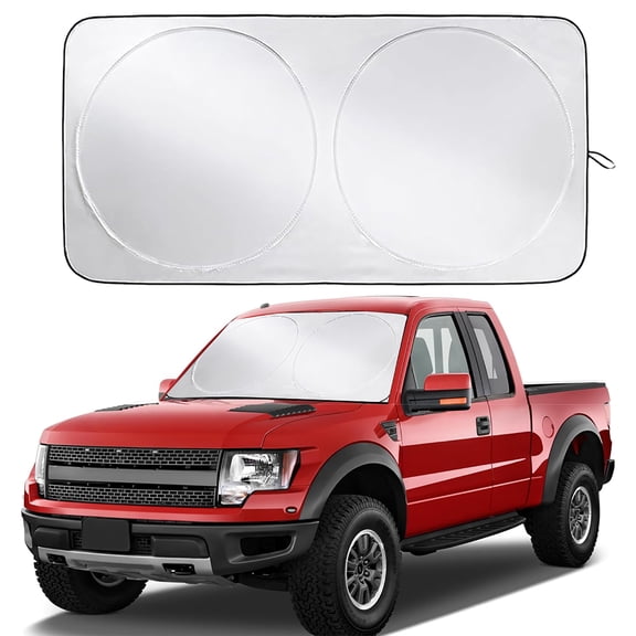 2WIN2BUY Car Windshield Sun Shade,210T UV Protection Foldable Sun Shade,Blackout Sun Visor for Car Windshield, Universal Fit for Cars,Trucks,and SUVs (35"75")