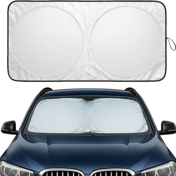 2WIN2BUY Car Windshield Sun Shade,Foldable Sun Shade for Windshield,Blocks UV Rays and Heat Front Window Sun Visor Protector 59"X33"