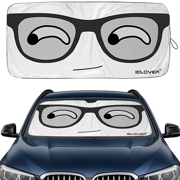 2WIN2BUY Car Windshield Sun Shade,Foldable Sun Shade for Windshield,Blocks UV Rays and Heat Front Window Sun Visor Protector 59"X33"