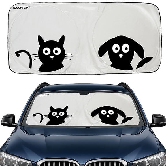 2WIN2BUY Car Windshield Sun Shade,Foldable Sun Shade for Windshield,Blocks UV Rays and Heat Front Window Sun Visor Protector 59"X33"