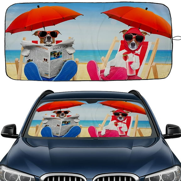 2WIN2BUY Car Windshield Sun Shade,Foldable Sun Shade for Windshield,Blocks UV Rays and Heat Front Window Sun Visor Protector 59"X33"