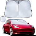 thumbnail image 1 of 2WIN2BUY Car Windshield Sunshade for Tesla Model 3/Y,Blocks UV & Heat Foldable Windshield Cover Sunshade,Reflective Front Window Sun Shade Cover, 1 of 7