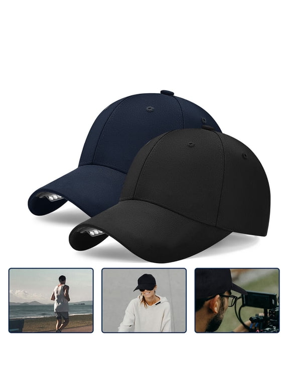 Hat with Light Built In,Rechargeable LED Hat for Men Women,Baseball Cap with Headlight for Outdoor Fishing Running,Navy Blue