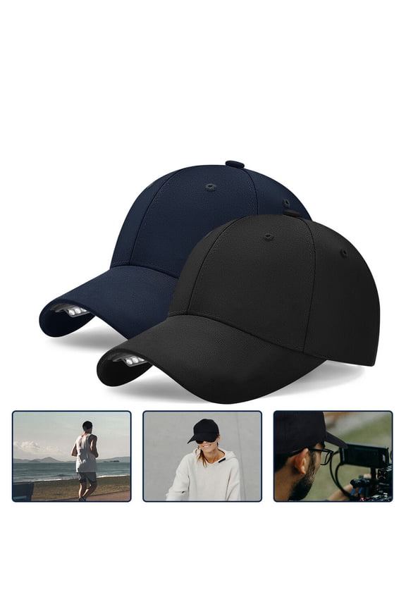 Hat with Light Built In,Rechargeable LED Hat for Men Women,Baseball Cap with Headlight for Outdoor Fishing Running,Navy Blue