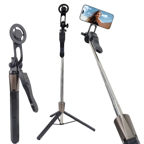 2WIN2BUY Magnetic Selfie Stick Phone Mount Tripod Stand 360 Rotation with Remote for Phone
