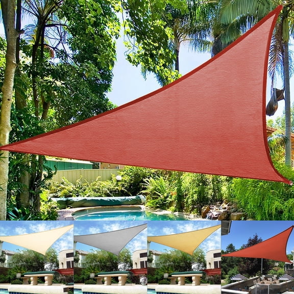 2WIN2BUY Triangle Sun Shade Sail,12'X12'X12'Curved Edge Outdoor Shade Canopy,Breathable 95% UV Block Shade for Patio Garden Backyard,Rust Red