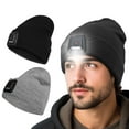 thumbnail image 1 of 2WIN2BUY Unisex Beanie Hat with Light Built in,LED USB Rechargeable Headlamp Beanie,Gifts for Dad Men Husband Winter Warm Knitted Cap,Gray, 1 of 8