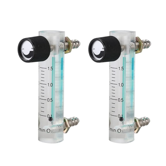 2X 0.1-1.5LPM 1.5L Oxygen Flow Meter Flowmeter With Control Valve For Oxygen Air Gas ,Corrosion Resistance