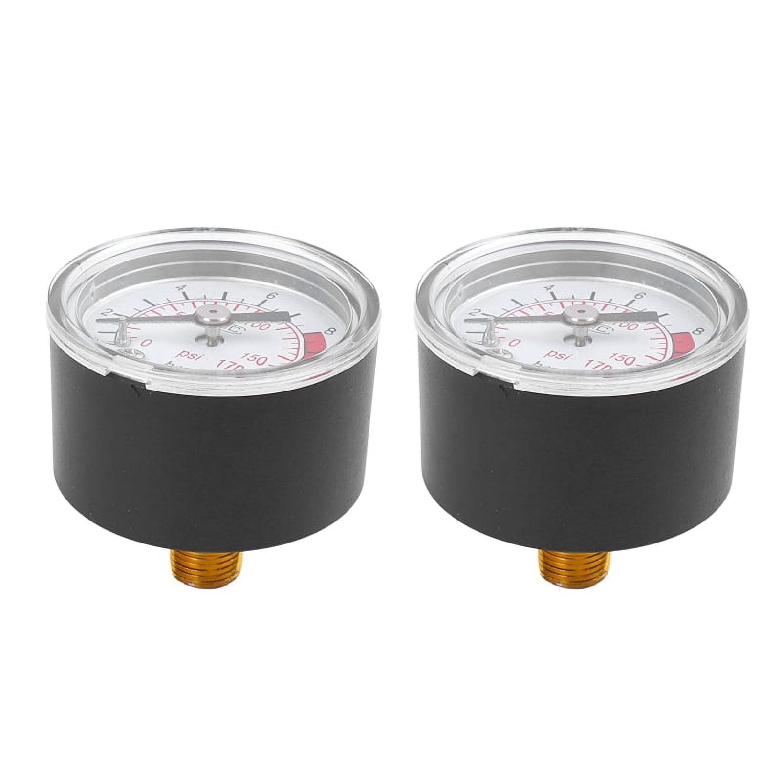 Compressor Barometer 2X 0-12BAR 0-170PSI 10mm Thread Gas Air Pump Pressure Gauge Compressor ...