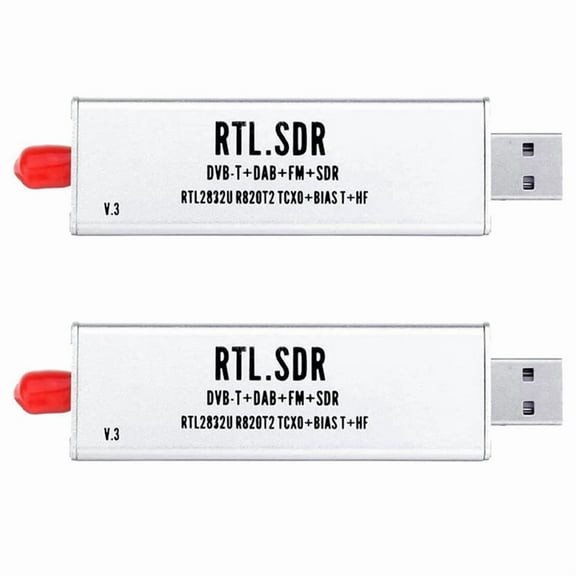 2X 0.1MHz-1.7GHz TCXO RTL SDR Receiver R820T2 USB RTL-SDR Dongle with 0.5Ppm TCXO SMA MJZSEE A300U Tester