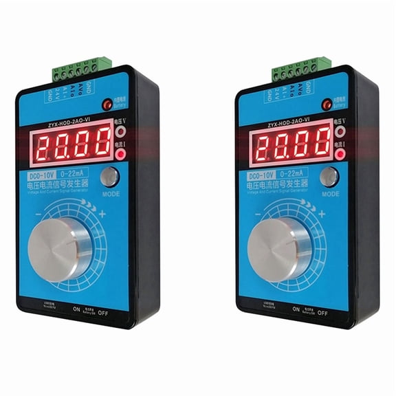 2X 0-5V-10V 0-20MA/4-20MA Signal Generator Adjustable Current Voltage Analog Signal Sources Output 24V(No Battery),2 x Signal Generator