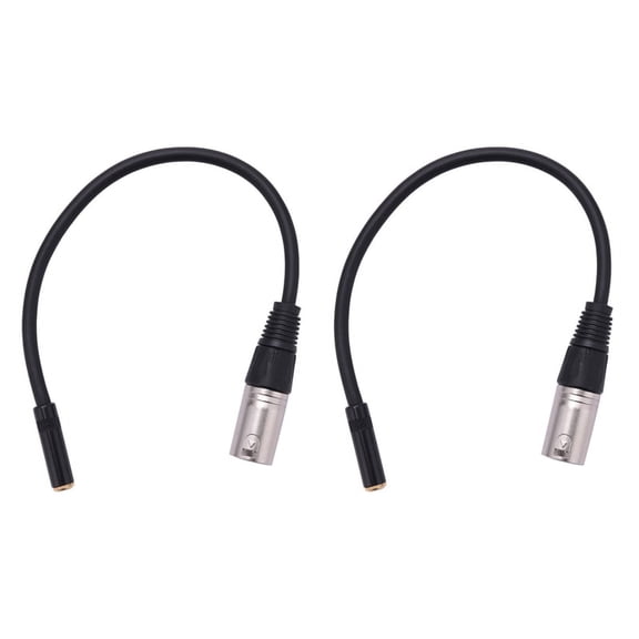 2X 0. Wire 3 Pin Xlr Male to 3.5mm Female Audio Connector Stereo Microphone Adapter