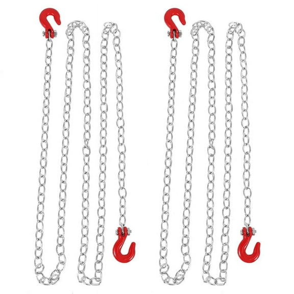 2X 1:10 RC Crawler Accessories Tow Chain with Trailer Hook for Axial SCX10 90046 CC01 D90 D110 Car