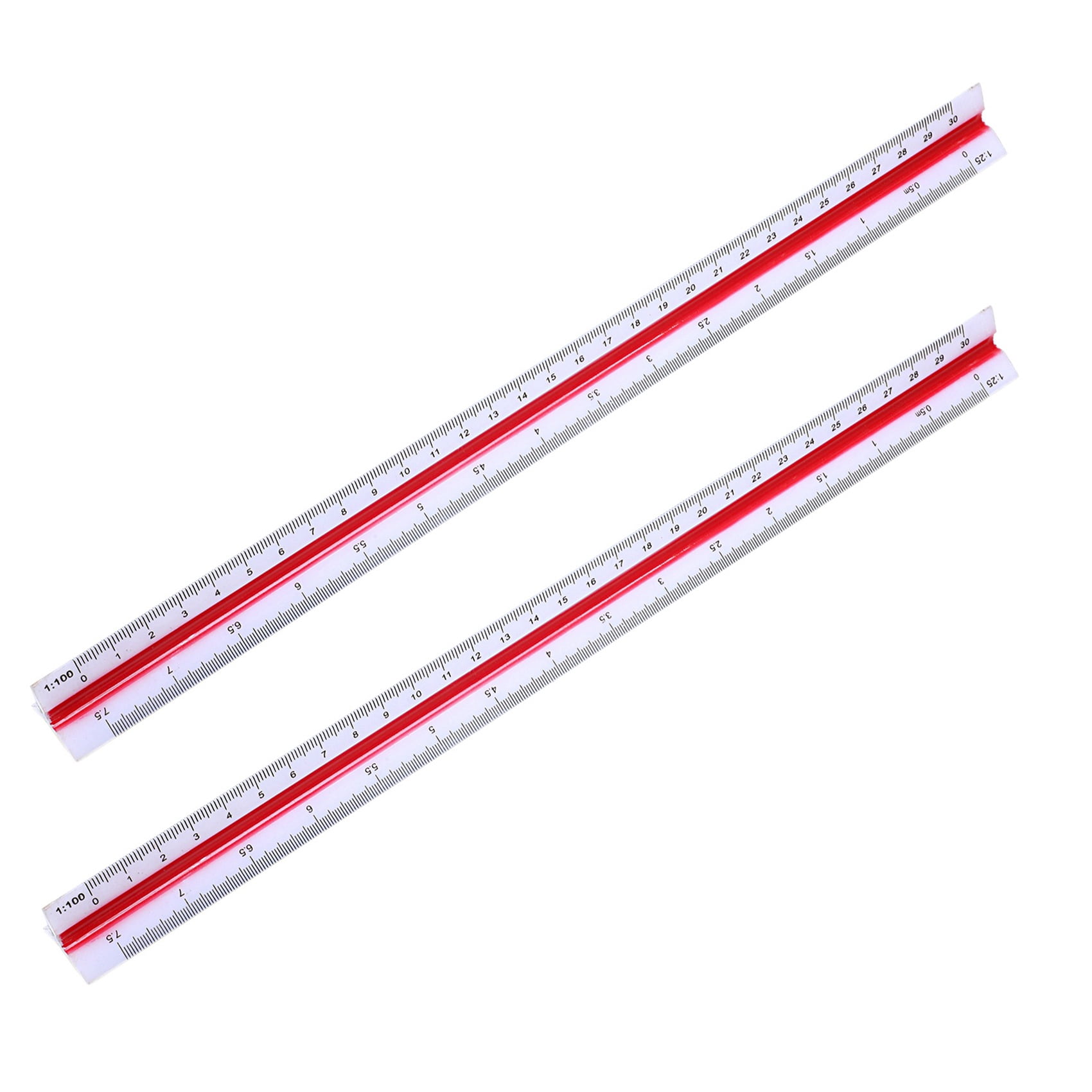 2X 1:20 1:25 1:50 1:75 1:100 1:125 Plastic Triangular Scale Ruler ...