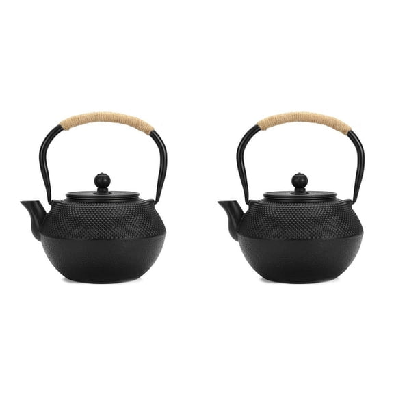 2X 1.2L Japanese Tetsubin Style Iron Tea Pot Kettle Tetsubin Teapot + Strainer