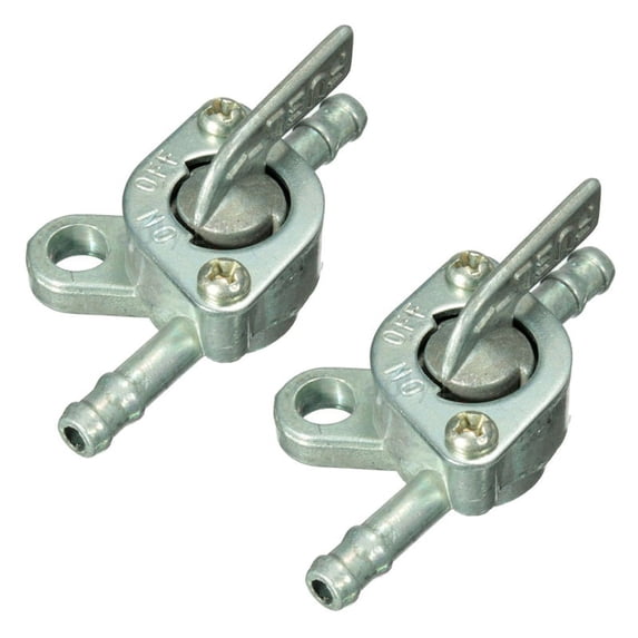 2X 1/4 inch Inline Oil Gas Fuel Tank Tap Filter Petcock Switch PIT PRO Quad Dirt Bike,2 X Fuel Tap Switch,silver