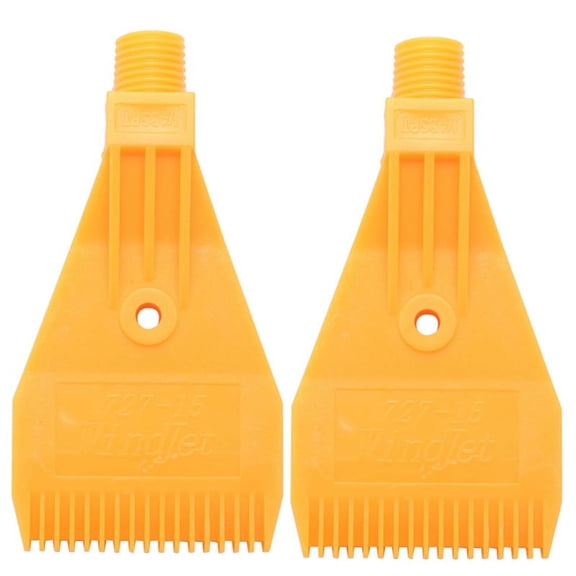 2X 1/4BSP Male Thread ABS Single Hole Air Blow Flat Jet Nozzle Yellow