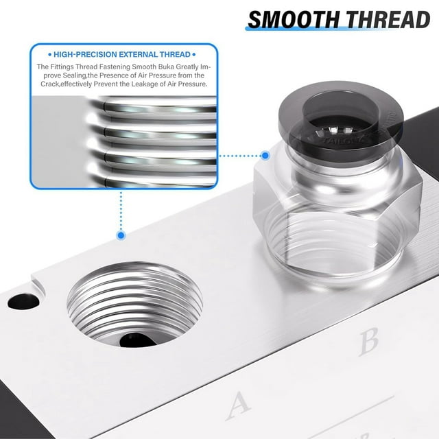 2X 1/4Inch NPT 5 Way 3 Position Air Hand Lever Operated Valve Pneumatic