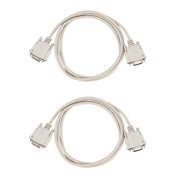 2X 1.4M RS232 DB9 9 Pin Male to VGA Video 15 Pin Male Adapter Cable Light Gray,2 x VGA to DB9 Cable,Light Gray