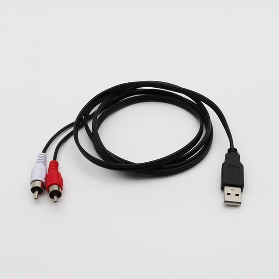 2X 1.5M USB A Male to 2X Phono Male Av Cable Lead Pc Tv Aux Audio Video Adapter