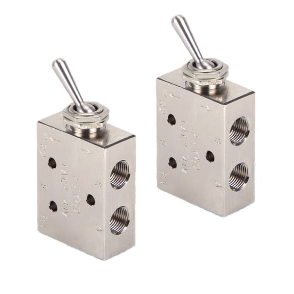 2X 1/8" Air Pneumatic 2 Position 3 Way ON OFF Switch Knob Toggle Valve TAC2-31V
