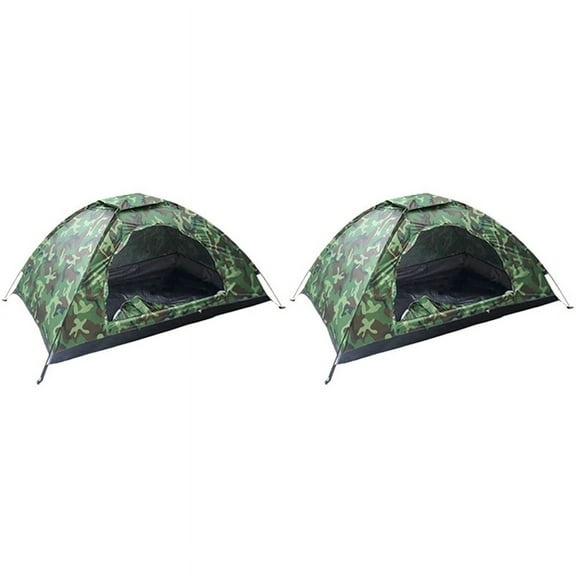 2X 1 Person Portable Outdoor Camping Tent Outdoor Hiking Travel Camouflage Camping Napping Tent,2 * Tent 2 * Accessory set,Camouflage