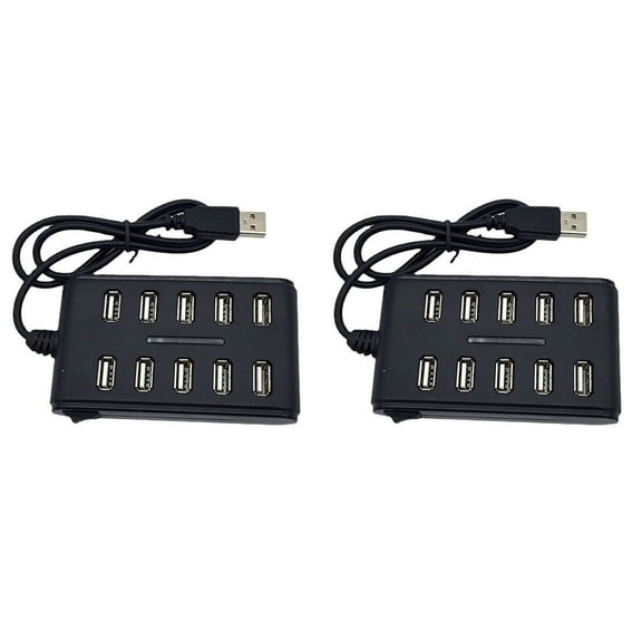 2X 10 Port High Speed Extension Cable USB 2.0 Hub Adapter for Laptop PCB Interface Device,2 x USB2.0 HUB,Black