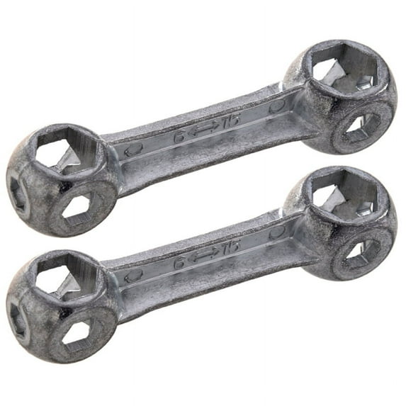 2X 10 in 1 Bicycle Dumbell Wrench Spanner Multifunction Bike Repair Tool 6mm-15mm,2 x Bicycle Dumbell Wrench,Silver