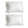 thumbnail image 1 of 2X 100% Cotton Ruffle Pillowcase Ruffled Pillow Cover White Pillow Case, 1 of 4