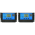 2X 100A Solar Charge Controller, Solar Panel Battery Intelligent