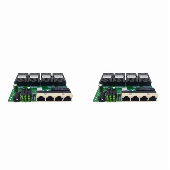 2X 100M Reverse POE Fast Ethernet Fiber Switch 4F4E Output 12V Optical Media Converter SC PCBA Placa Metro Board