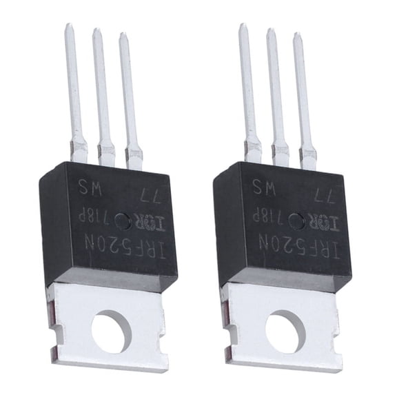 2X 100V 9.7A N-Channel Power Pulled IR MOSFET Transistor IRF520,2 x MOSFET,Black