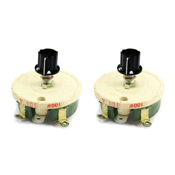 2X 100W 100 Ohm Ceramic Wirewound Potentiometer Rotary Resistor Rheostat,2 x Rheostat