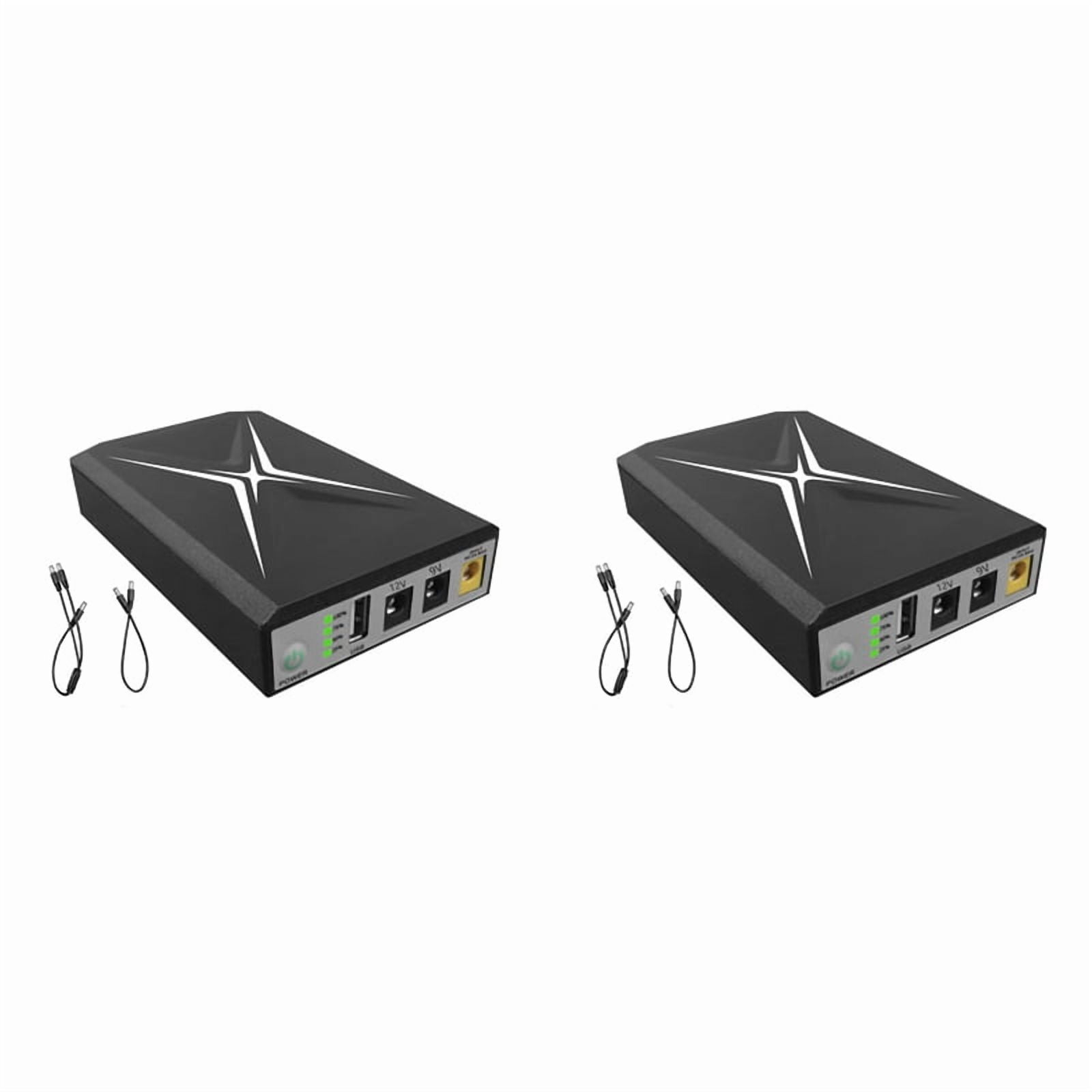 2X 10400MAh DC UPS Uninterrupted Supply Router 9V 12V 18W Battery ...