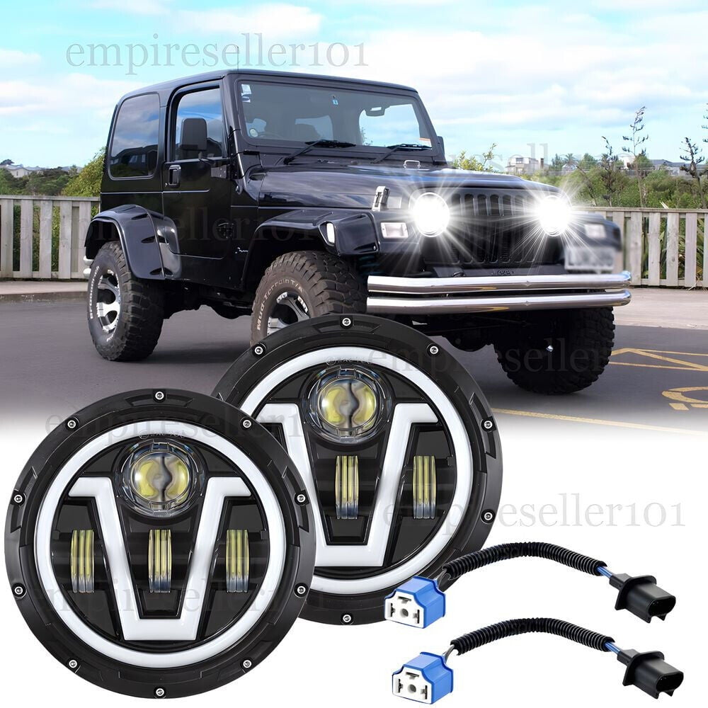 LX-LIGHT 7" LED Headlight & Fog Light Combo – 130W Hi/Lo For Jeep Wrangler TJ LJ JK 1997-2017
