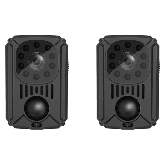 2X 1080P MD31 Portable Body Camera Mini Camera Pocket Cam Night Vision Small Sport Camera for Cars PIR Video Recorder DV,2 x Body Camera 2 x USB Cable 2 x English manual,Black