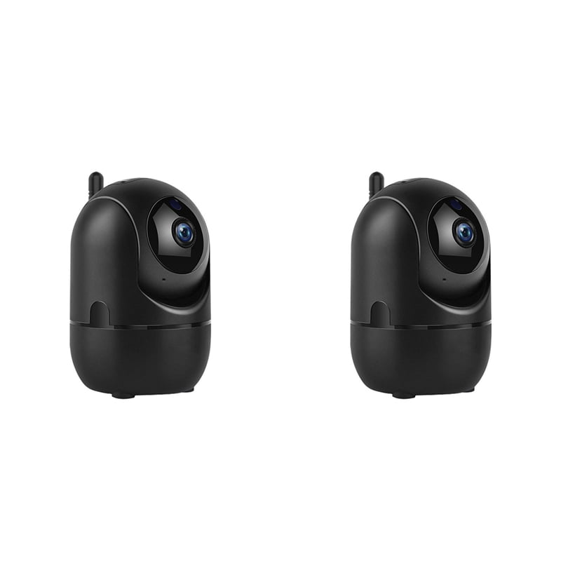 2X 1080P Wireless Camera 355° Camera Mini Pet Video Surveillance Camera with Wifi Baby Monitor Smart Home Black US PLUG
