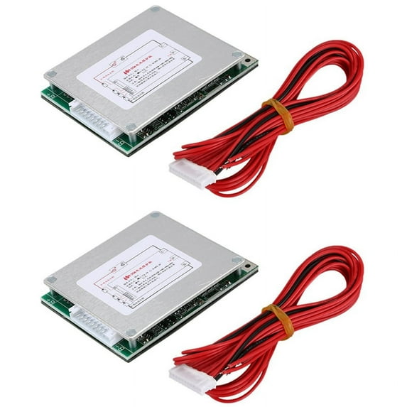 2X 10S 36V 20A Li-Ion Lipolymer Battery Protection Board PCB Board for E-Bike EScooter,2 x Li-ion Battery Protection Board 2 x wire,Silver & green