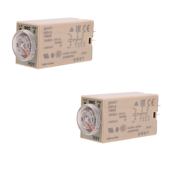 2X 10S Delay Timer Time Relay H3Y-2 AC 220V 8 PIN Adjusting Knob Control Timing Relay for Household Electrical Systems