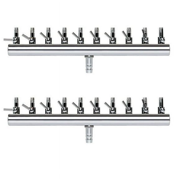 2X 10Way Air Splitter Valve Aquarium Fish Tank Air Pump Splitter Distributor Pump Valve Tap Lever Control Valve
