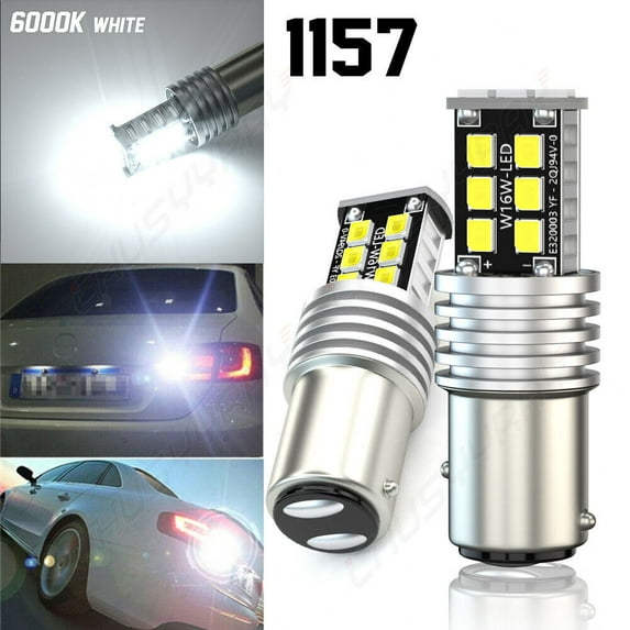 2X 1157 LED Bulbs 6000K White Tail Stop Brake Turn Signal Light 2057 2357 7528 BAY15D