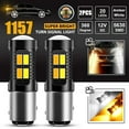 thumbnail image 1 of 2X 1157 LED White/Amber DRL Switchback Turn Signal Indicator Parking Light Bulbs, 1 of 11