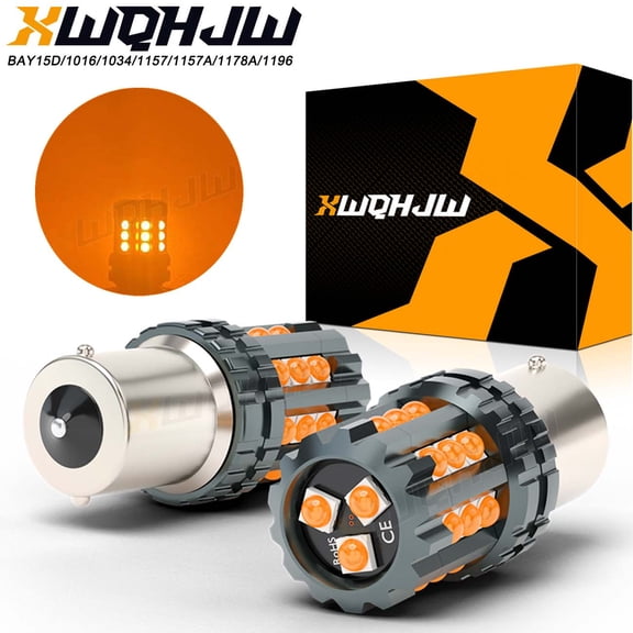 2X 1157 White Amber LED Turn Signal DRL Light Bulb For 2009-16 Hyundai Genesis