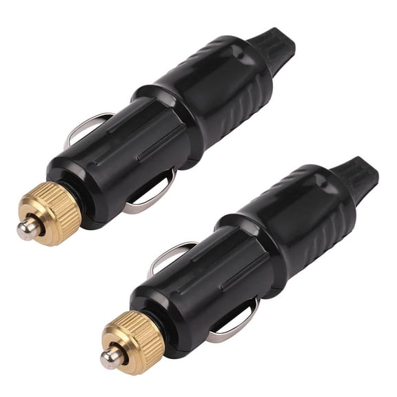 2X 12/24V Replacement Car Lighter Socket Plug Adapter Charger + Fuse Set,2pcs x 12/24V 180W Replacement Car Lighter Power Plug DC Adapter Charger,black